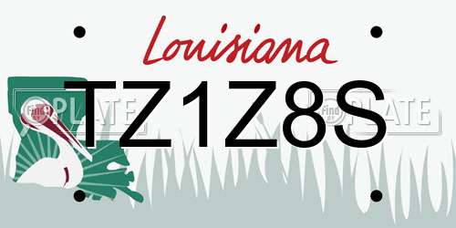 TZ1Z8S Louisiana License Plate