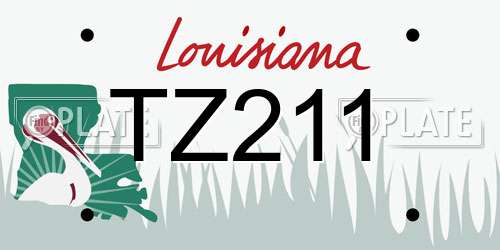 TZ211 Louisiana License Plate