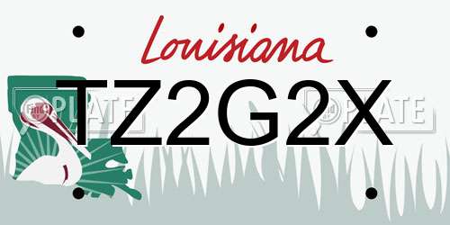 TZ2G2X Louisiana License Plate