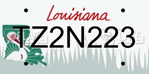 TZ2N223 Louisiana License Plate