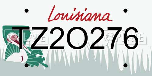 TZ2O276 Louisiana License Plate