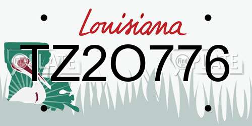TZ2O776 Louisiana License Plate