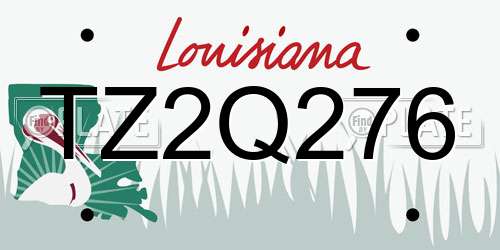 TZ2Q276 Louisiana License Plate