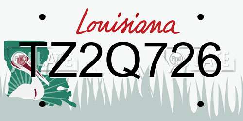 TZ2Q726 Louisiana License Plate