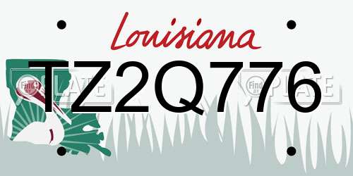 TZ2Q776 Louisiana License Plate