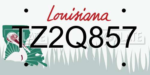 TZ2Q857 Louisiana License Plate