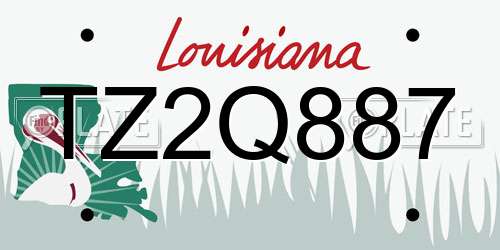 TZ2Q887 Louisiana License Plate