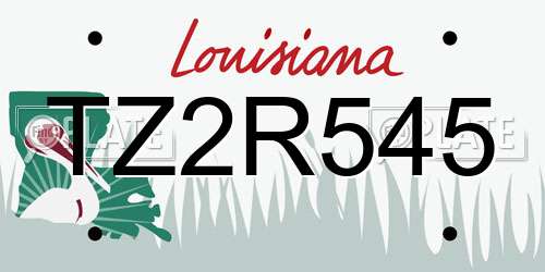 TZ2R545 Louisiana License Plate
