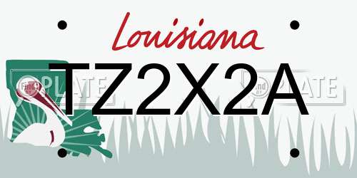 TZ2X2A Louisiana License Plate
