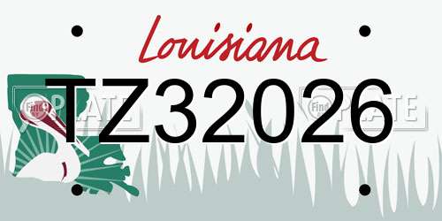 TZ32026 Louisiana License Plate