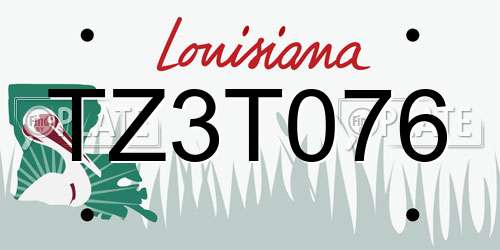 TZ3T076 Louisiana License Plate
