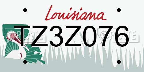 TZ3Z076 Louisiana License Plate