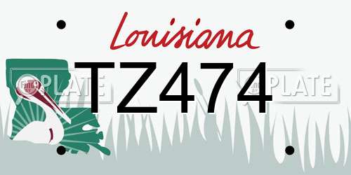 TZ474 Louisiana License Plate