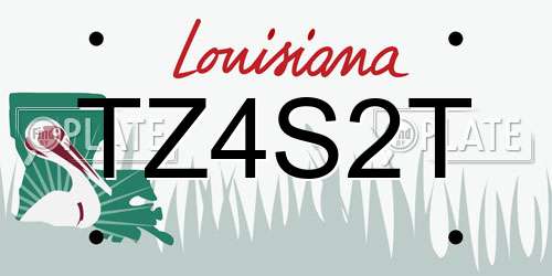 TZ4S2T Louisiana License Plate