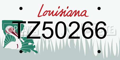 TZ50266 Louisiana License Plate