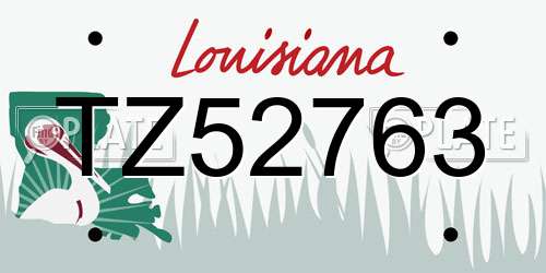 TZ52763 Louisiana License Plate