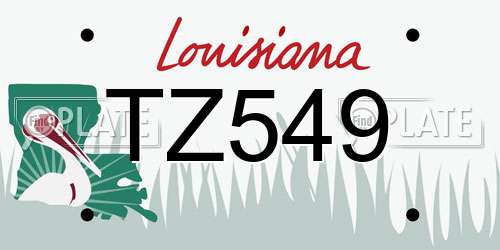 TZ549 Louisiana License Plate
