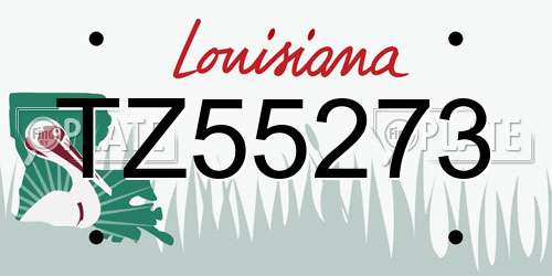 TZ55273 Louisiana License Plate