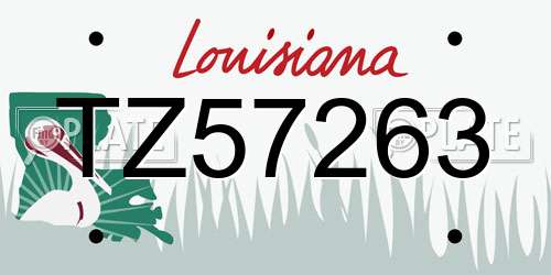 TZ57263 Louisiana License Plate