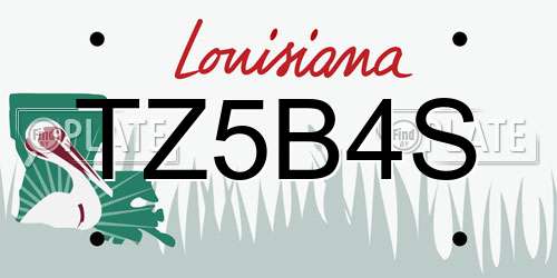 TZ5B4S Louisiana License Plate