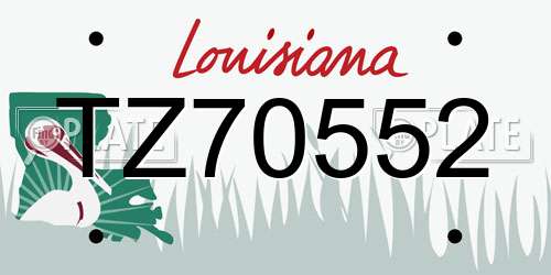 TZ70552 Louisiana License Plate