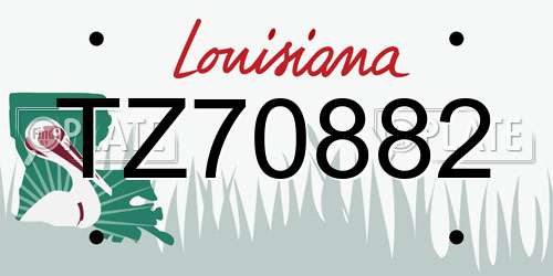 TZ70882 Louisiana License Plate