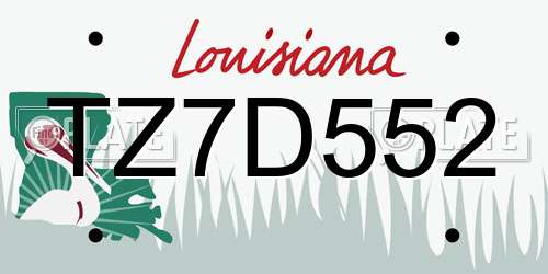 TZ7D552 Louisiana License Plate
