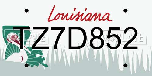 TZ7D852 Louisiana License Plate