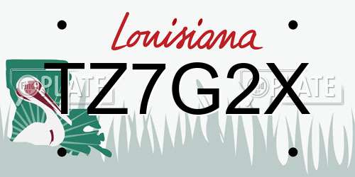 TZ7G2X Louisiana License Plate