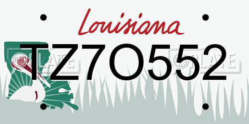 TZ7O552 Louisiana License Plate