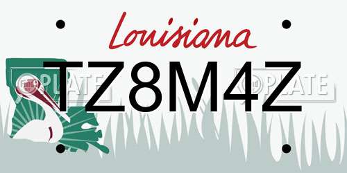 TZ8M4Z Louisiana License Plate