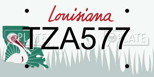 TZA577 Louisiana License Plate