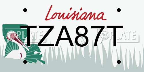 TZA87T Louisiana License Plate
