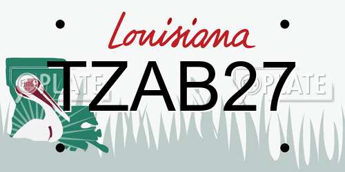 TZAB27 Louisiana License Plate
