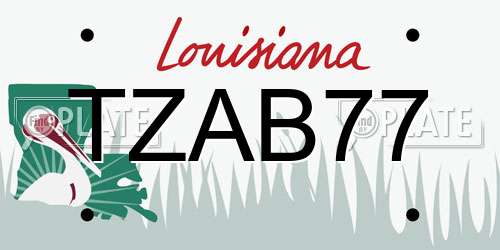 TZAB77 Louisiana License Plate
