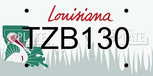 TZB130 Louisiana License Plate