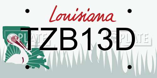 TZB13D Louisiana License Plate