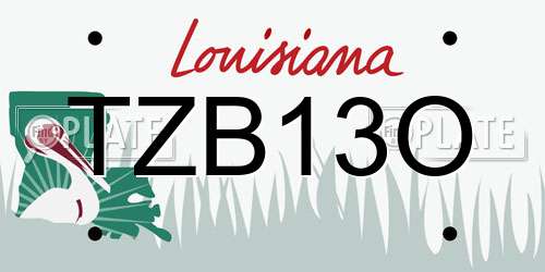 TZB13O Louisiana License Plate