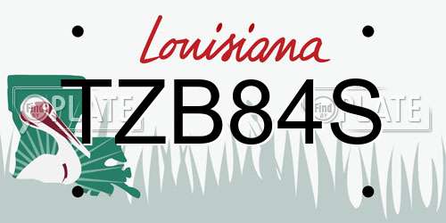 TZB84S Louisiana License Plate