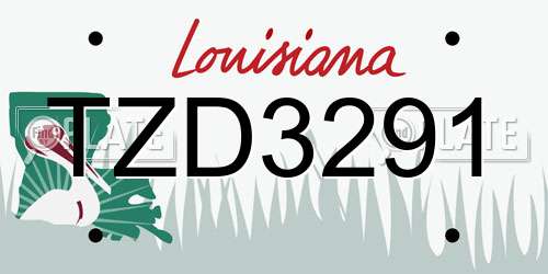 TZD3291 Louisiana License Plate