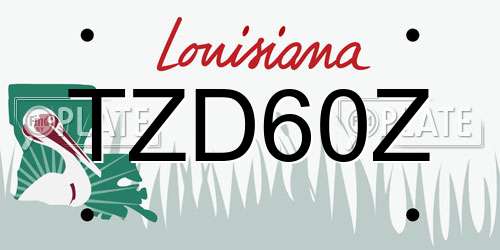 TZD60Z Louisiana License Plate