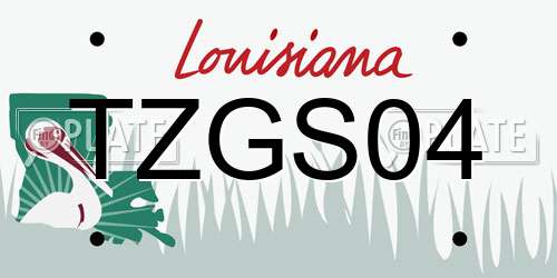 TZGS04 Louisiana License Plate