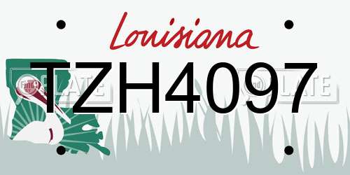 TZH4097 Louisiana License Plate