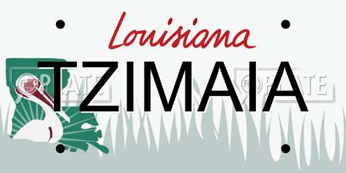 TZIMAIA Louisiana License Plate