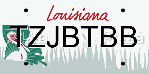 TZJBTBB Louisiana License Plate