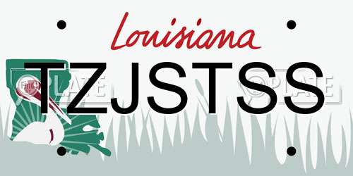 TZJSTSS Louisiana License Plate