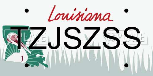 TZJSZSS Louisiana License Plate