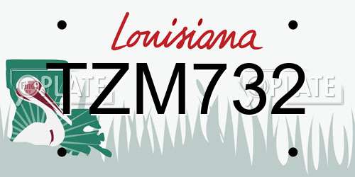 TZM732 Louisiana License Plate
