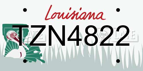 TZN4822 Louisiana License Plate