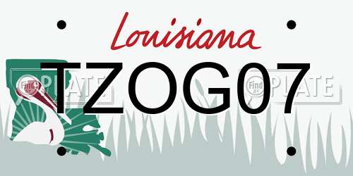 TZOG07 Louisiana License Plate